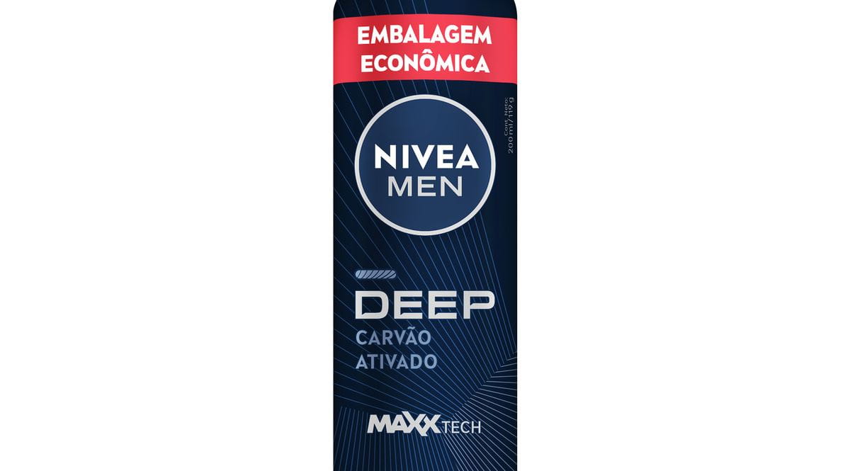 NIVEA MEN Antitranspirante Aerossol Deep Carvão Ativado 200ml