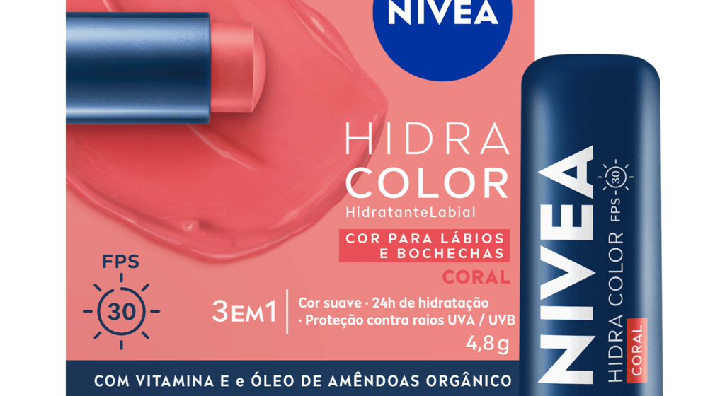 NIVEA Hidratante Labial Hidra Color Coral 4,8g
