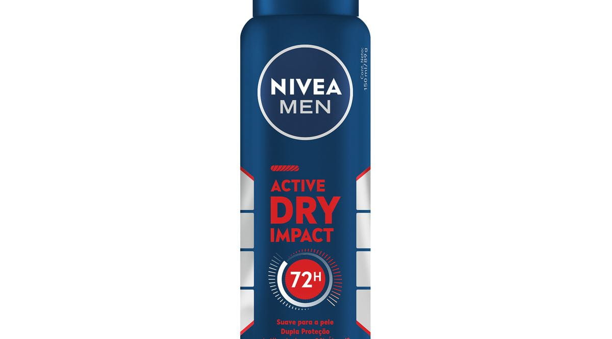 NIVEA MEN Desodorante Antitranspirante Aerossol Active Dry Impact 150ml