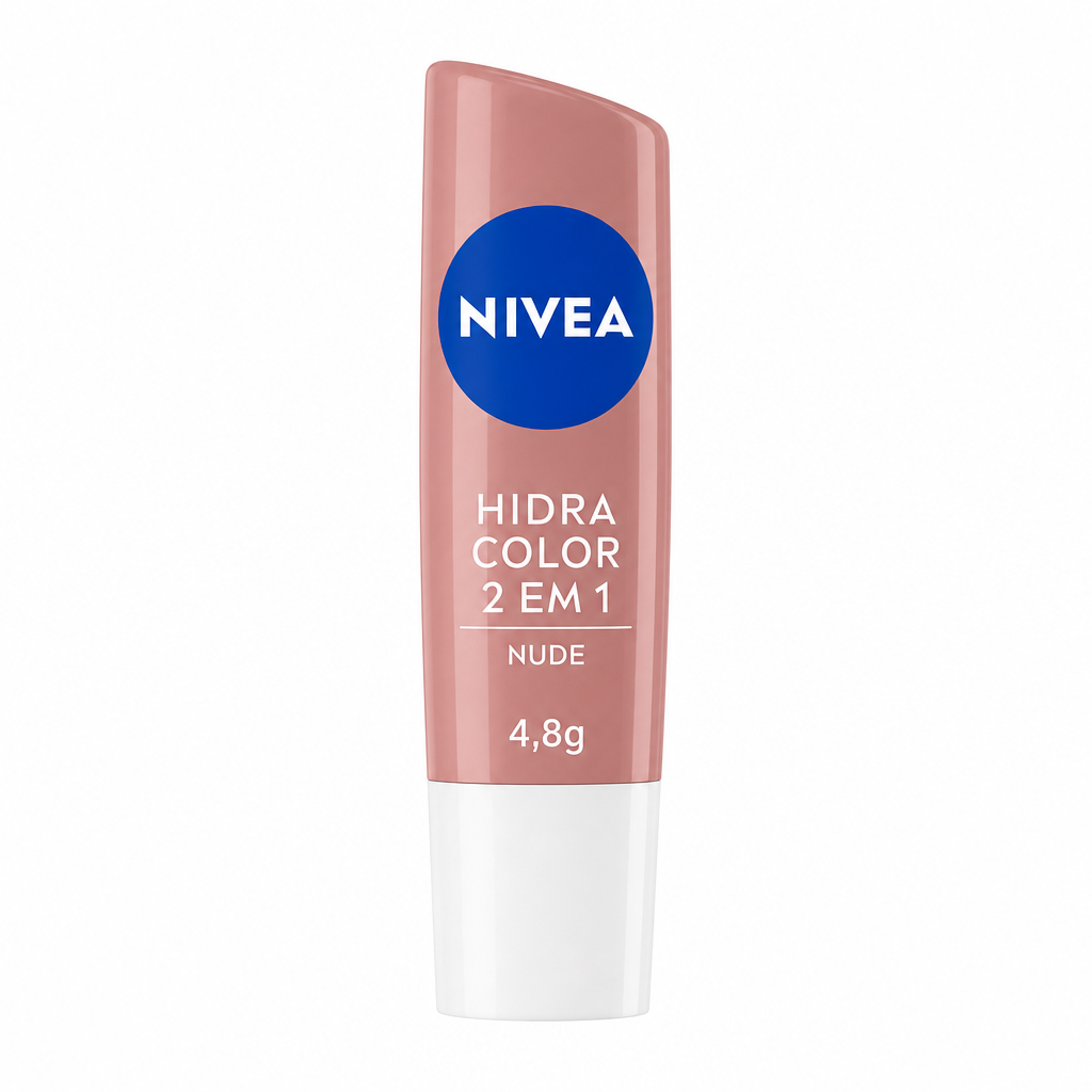 NIVEA Hidratante Labial Hidra Color 2 em 1 Nude 4,8g